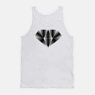 Metallic diamond, silver black Tank Top